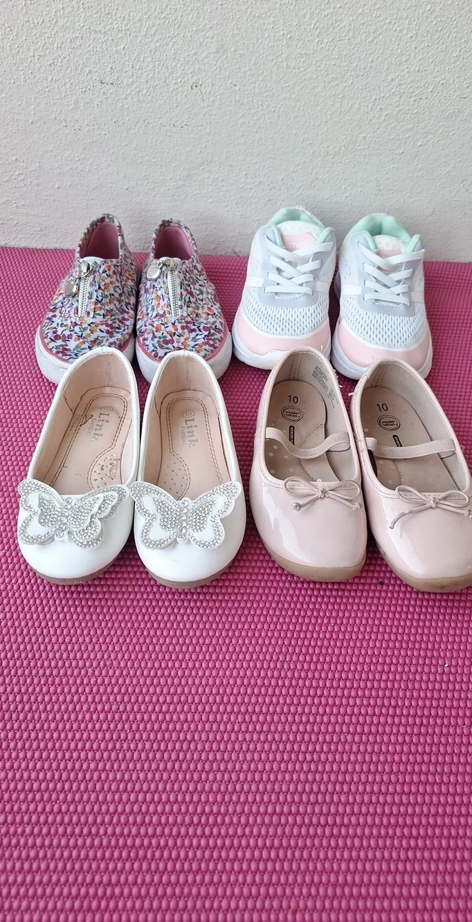 Lot Of 4 Girl's Sneakers Shoes Size 10